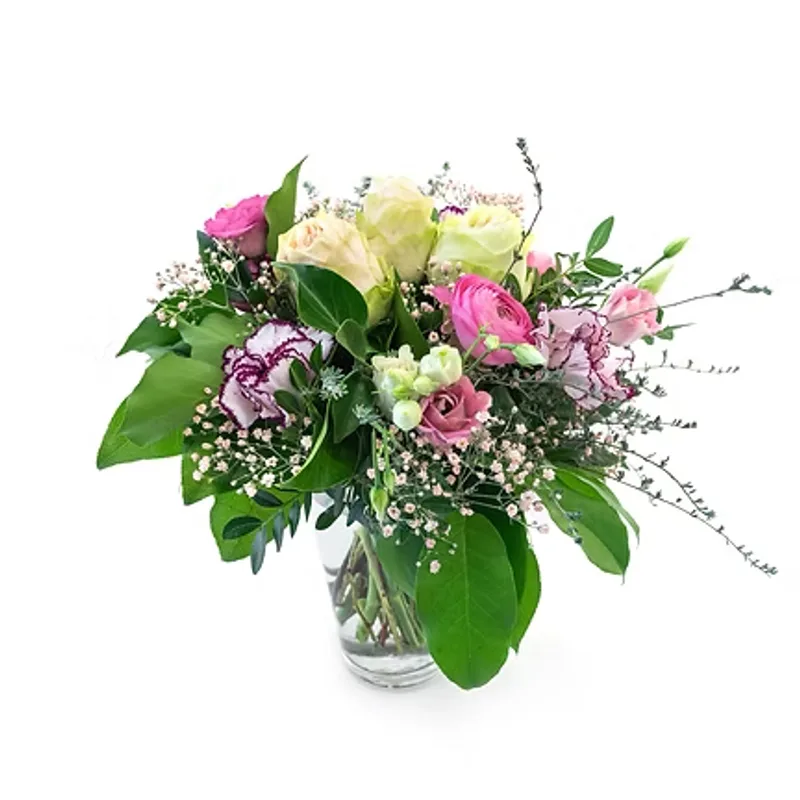 Rundstrauss in Weiss und Pink